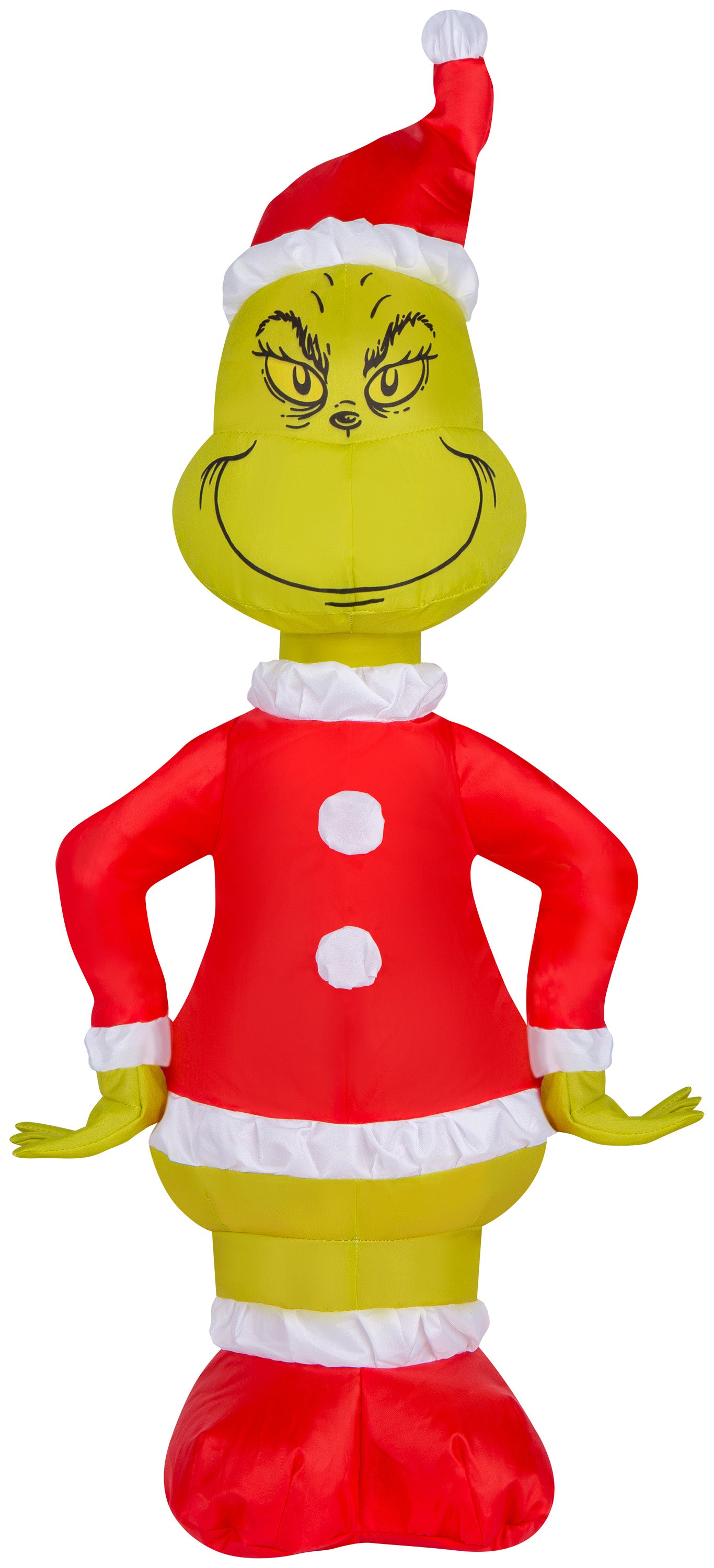 Gemmy Airdorable Christmas Airblown Inflatable Grinch in Santa Suit Dr. Seuss,  Tall, Multicolored