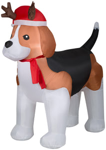 Gemmy Christmas Airblown Inflatable Inflatable Christmas Beagle, 5.5 ft Tall, white