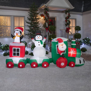 11.5' Wide Airblown Car Train Scene Christmas Inflatable