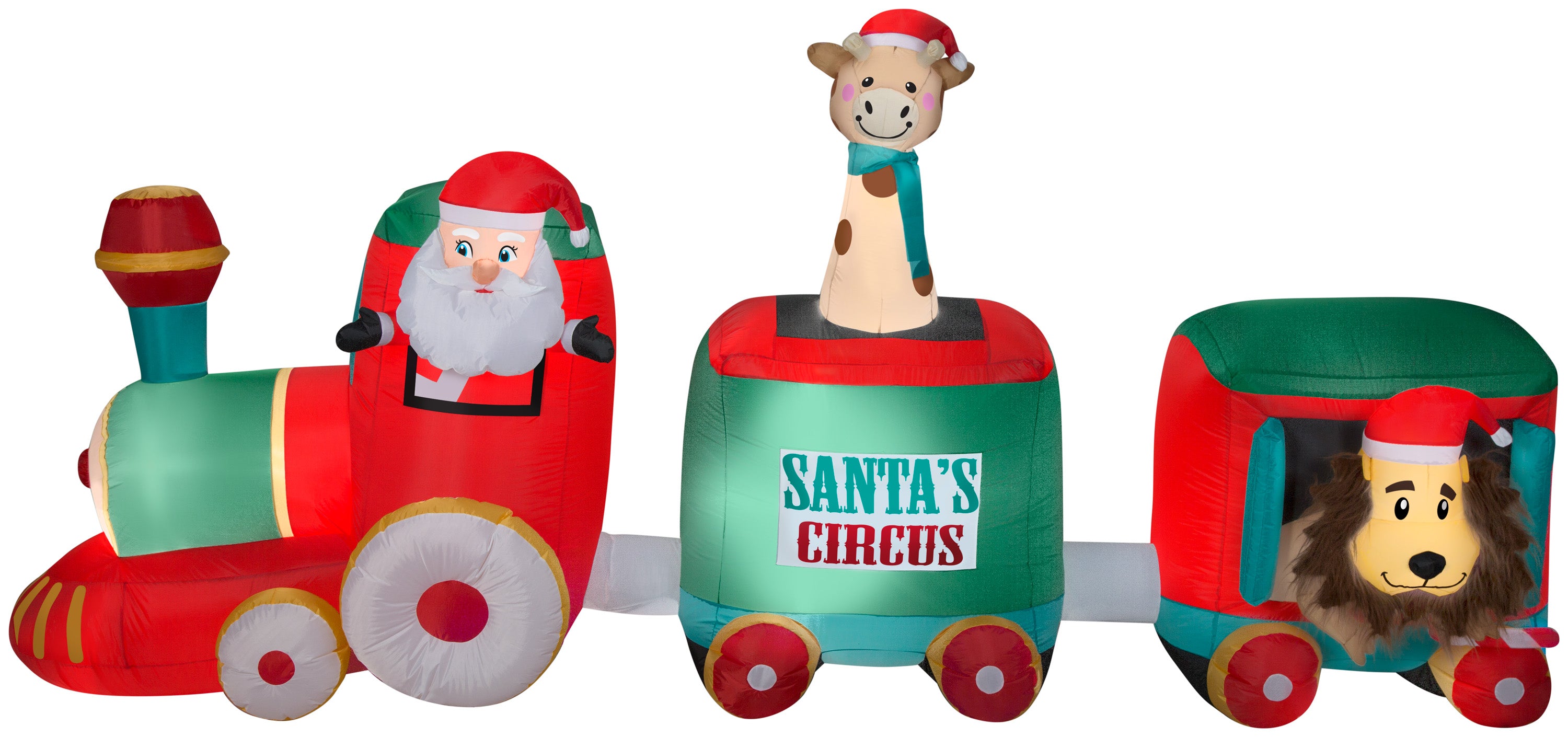 5' Airblown Mixed Media Santa in Circus Train Giant Christmas Inflatable