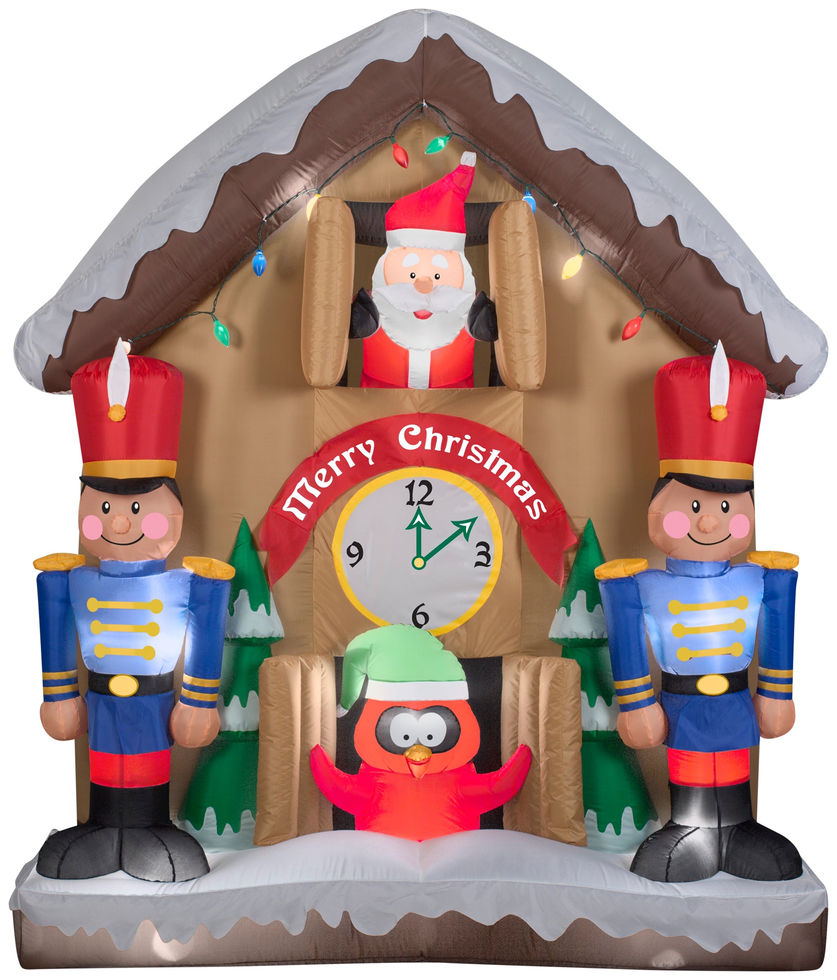 6.5' Animated Airblown Santa Clock Christmas Inflatable