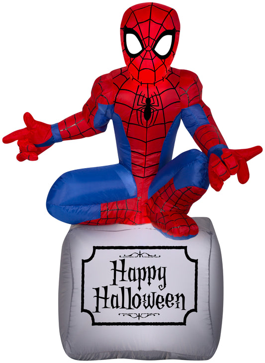 3.5' Spider Man on Tombstone Marvel Halloween Inflatable