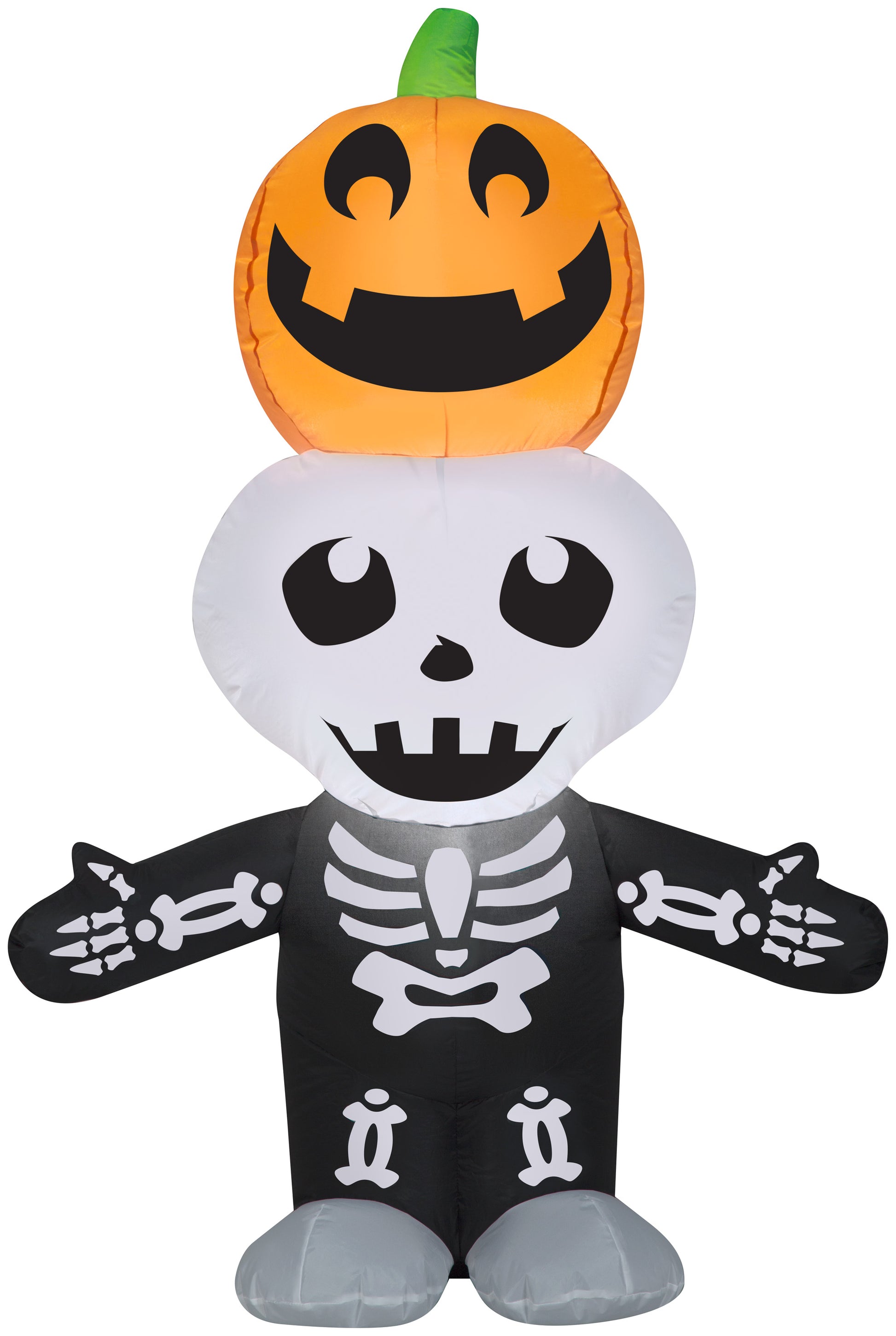 5.5' Jack-o-lantern and Skeleton Stack Scene Scene Halloween Inflatable