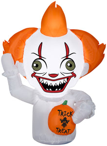Gemmy Airblown Inflatable Pennywise CarBuddy, 3 ft Tall, White