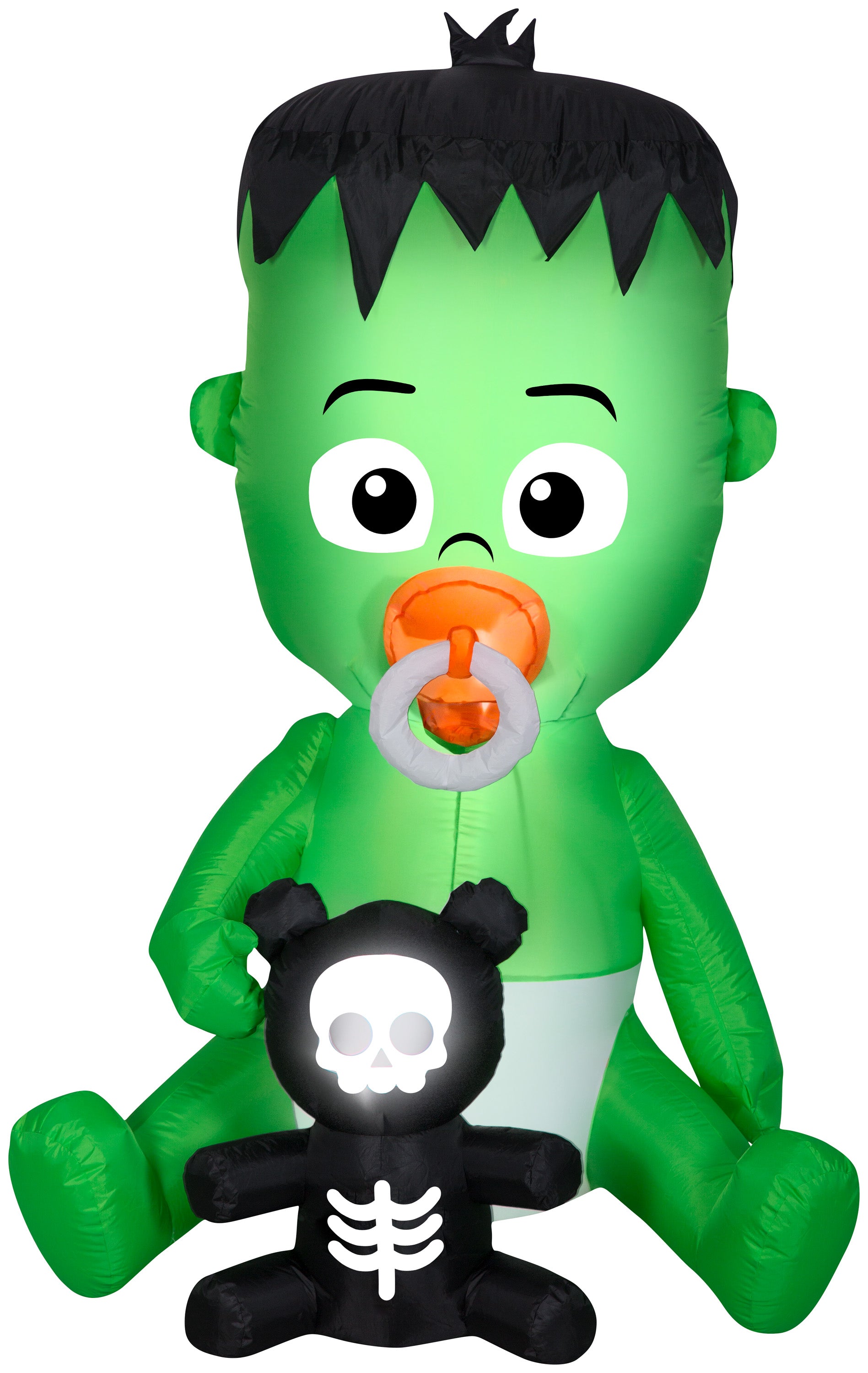 Gemmy Animated Airblown Nom Nom Baby w/Pacifier, 5.5 ft Tall, green