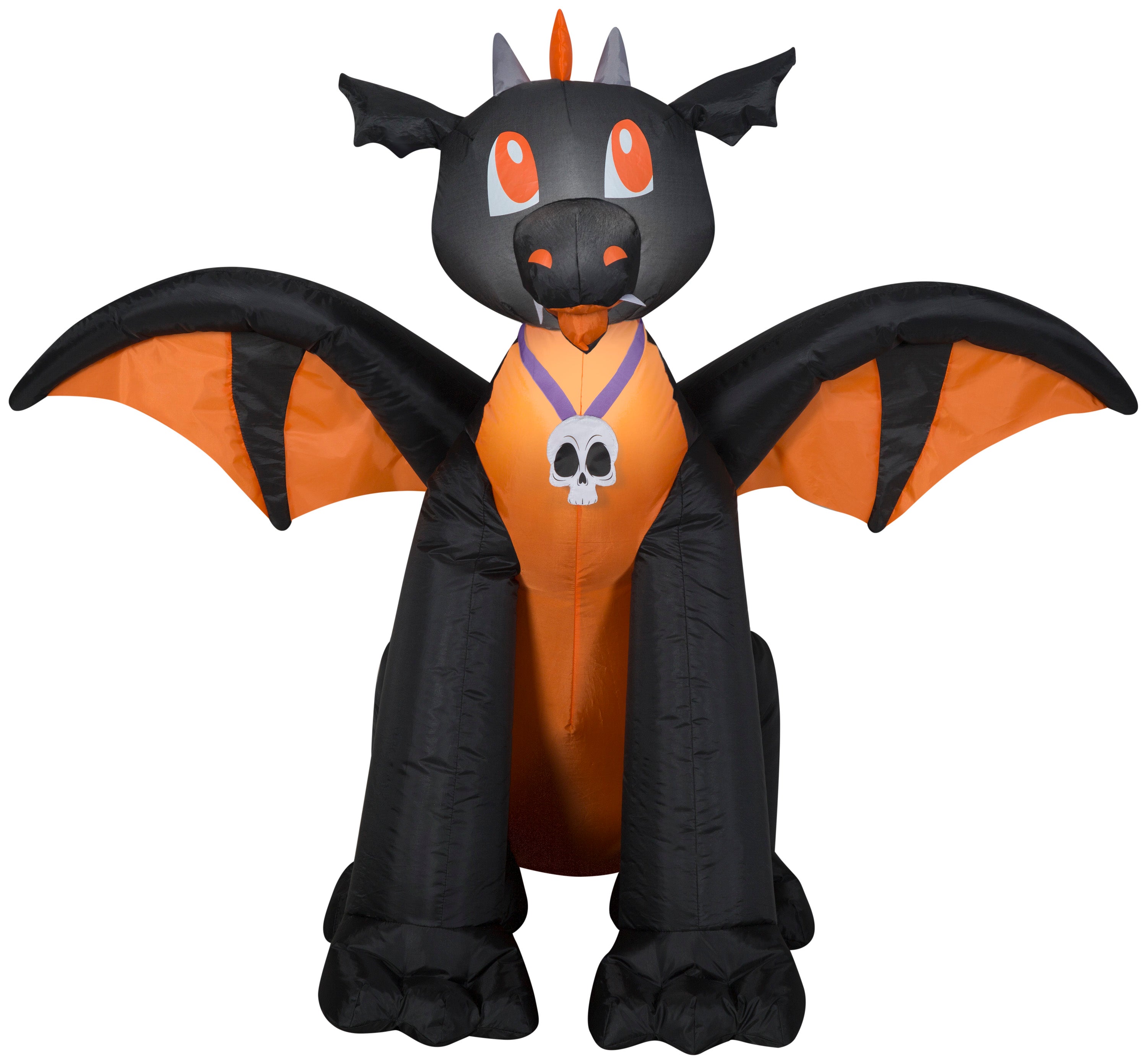 Gemmy 3' Airblown Winged Black/Orange Dragon Halloween Inflatable