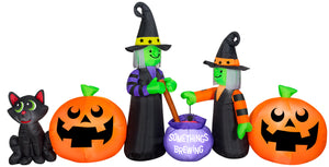 Gemmy Airblown Brewing Witch Collection Scene, 9 ft Tall, Multicolored