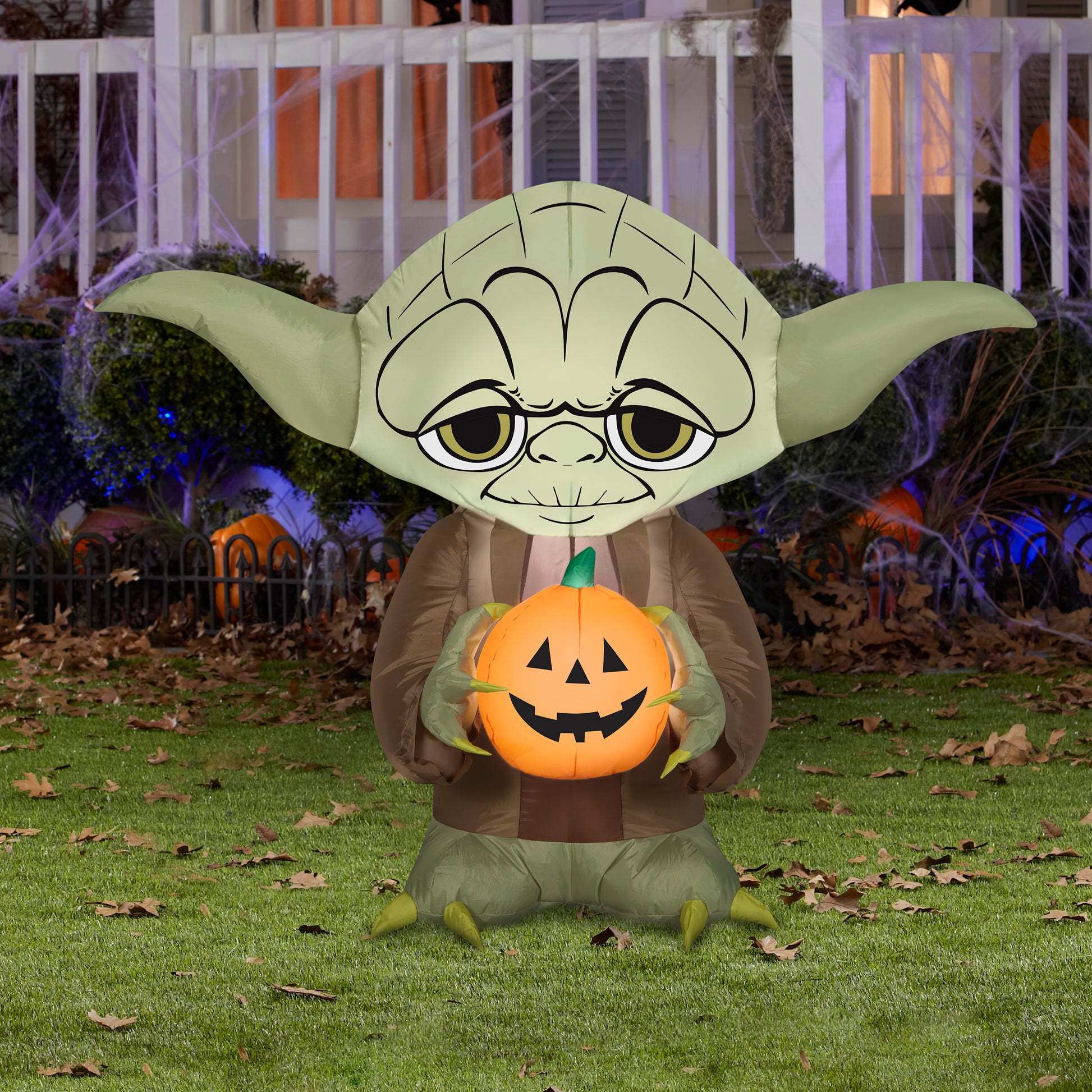 3' Yoda w/ Pumpkin Star Wars Halloween Inflatable