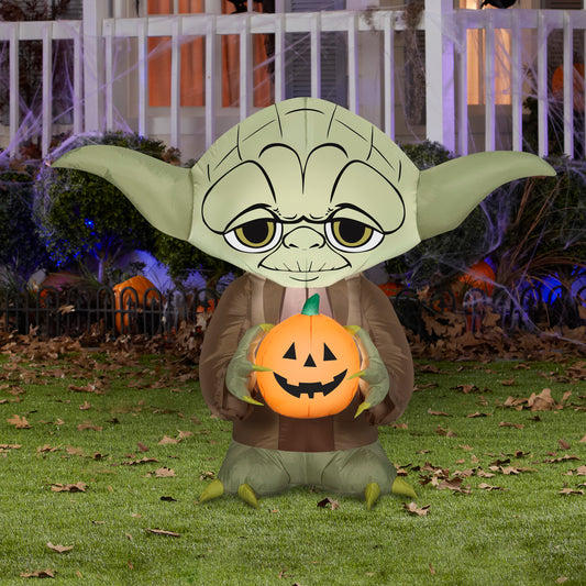 3' Yoda w/ Pumpkin Star Wars Halloween Inflatable