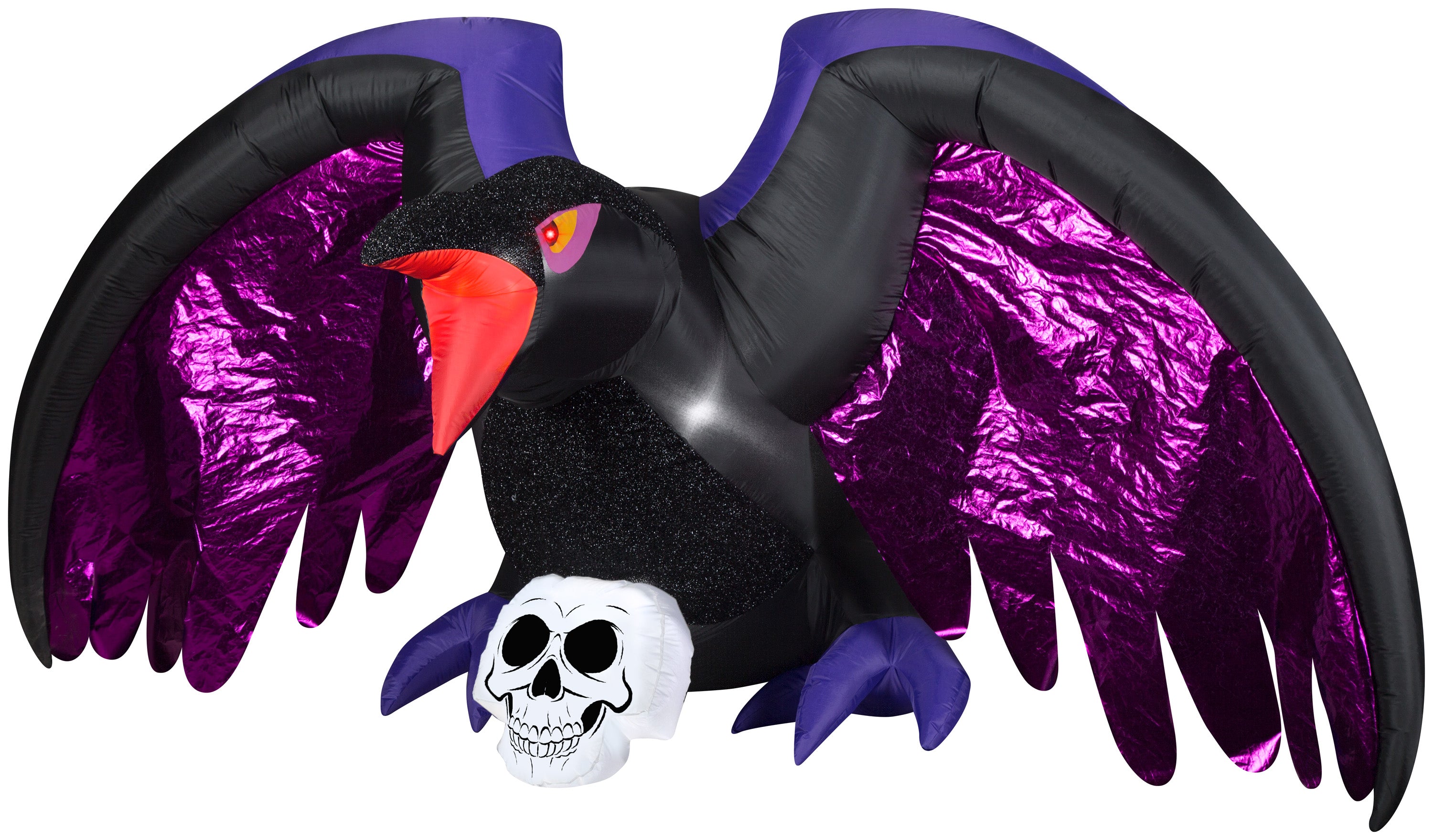 10' Airblown Inflatable Mixed Media Crow with Skull Scene