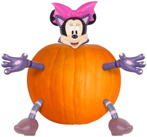 Gemmy Pumpkin Push Ins Minnie as Cat Disney, orange
