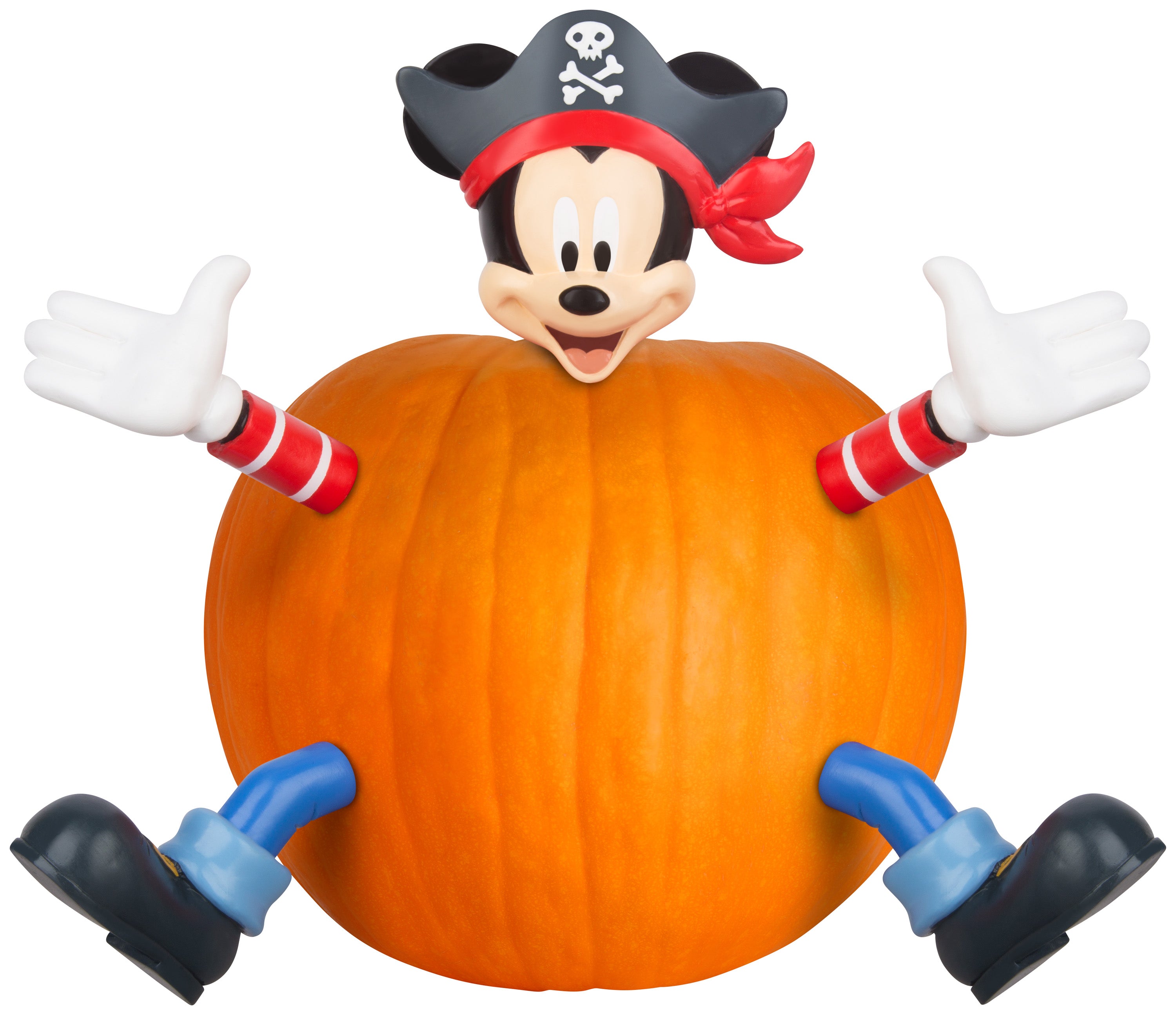 Gemmy Pumpkin Push Ins Mickey as Pirate Disney, orange