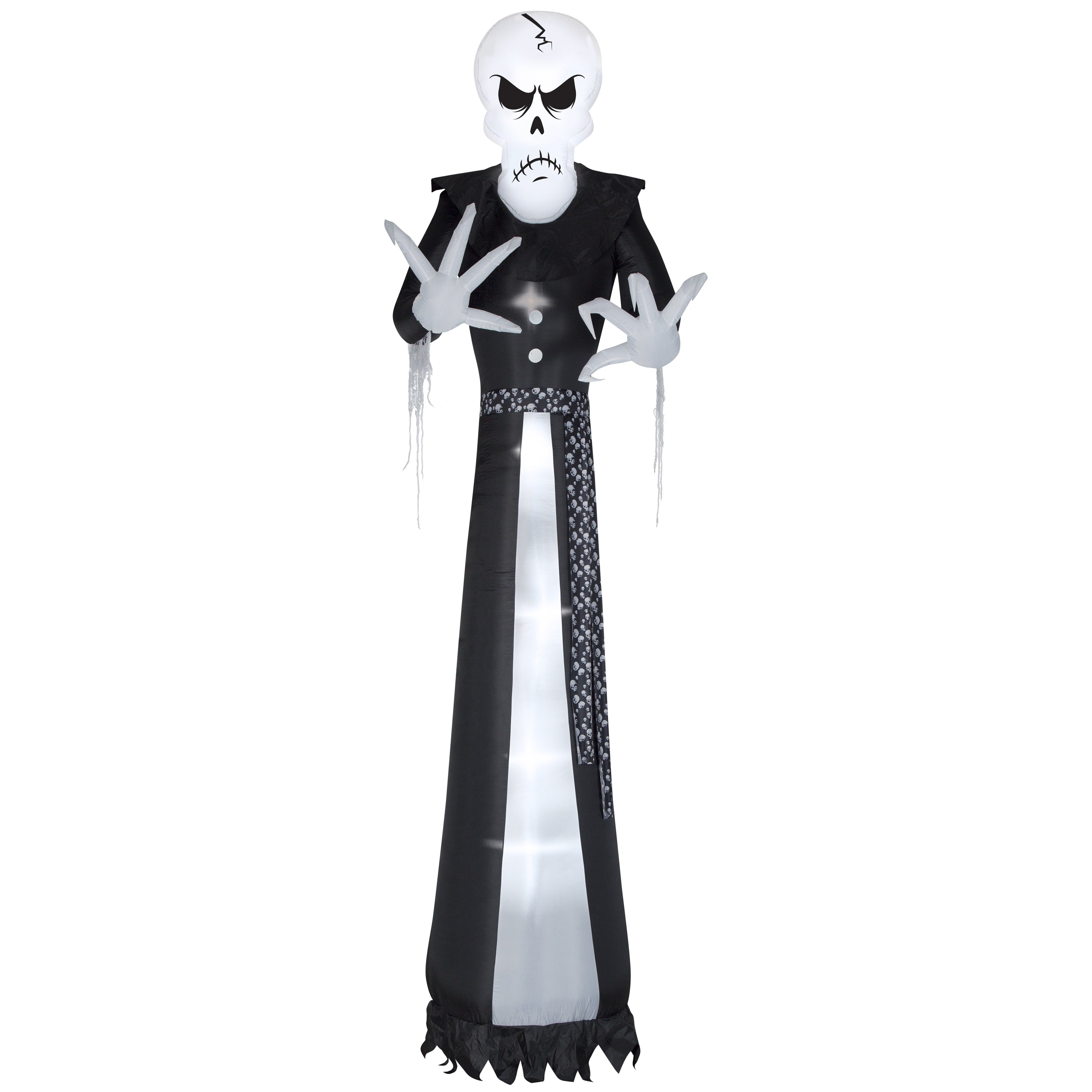 Gemmy Giant Airblown Inflatable Dapper Skull Ghoul, 12 ft Tall, White
