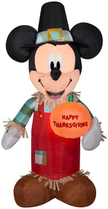 Gemmy 3.5' Airblown Inflatable Mickey Holding Pumpkin Disney