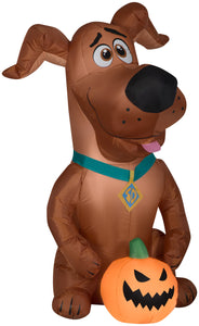 Gemmy Airblown Inflatable SCOOB with Pumpkin, 5 ft Tall, brown