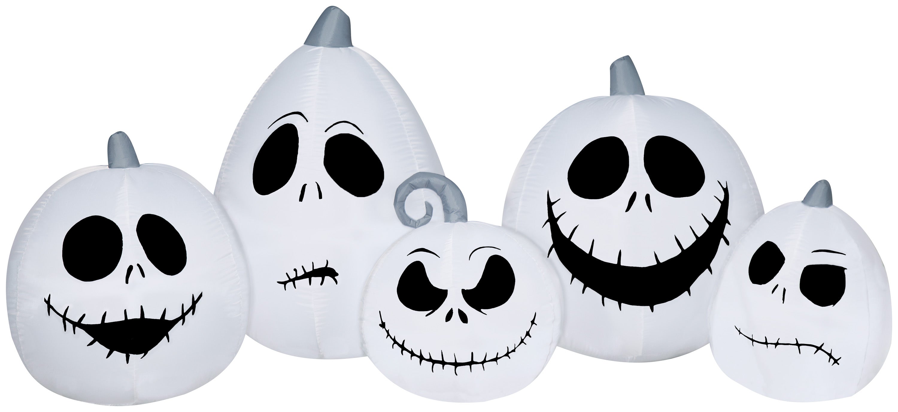 Gemmy Airblown Inflatable Jack Skellington White Pumpkin Collection, 3.5 ft Tall, white