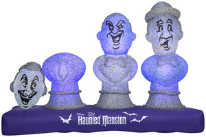 Gemmy Airblown Inflatable Haunted Mansion Scene with Music and Synchronized Light Show, 5.5 ft Tall, Blue
