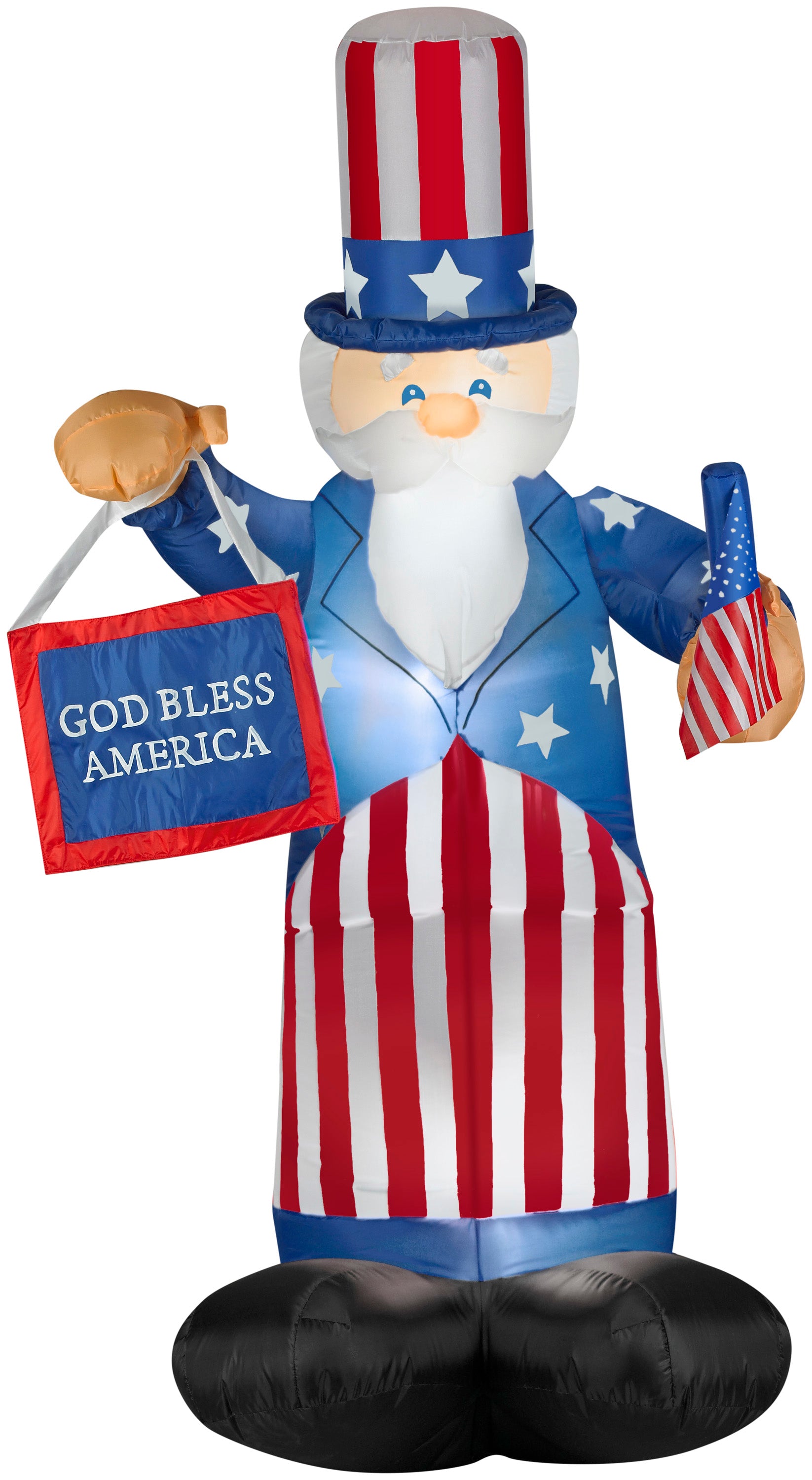 6' Airblown Uncle Sam w/Flag & Banner Spring Inflatable
