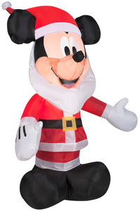 3.5' Airblown Mickey w/ Santa Beard Disney Christmas Inflatable