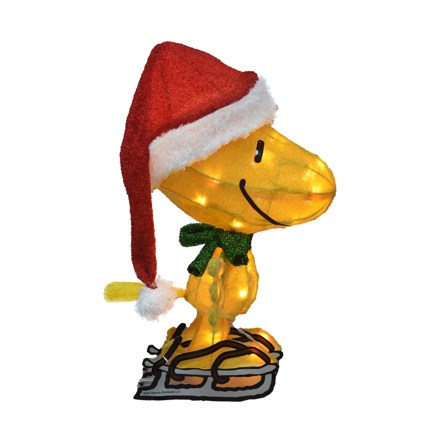 ProductWorks 20IN PEANUTS LED 3D PRELIT YARD DÉCOR SKATING WOODSTOCK, Yellow