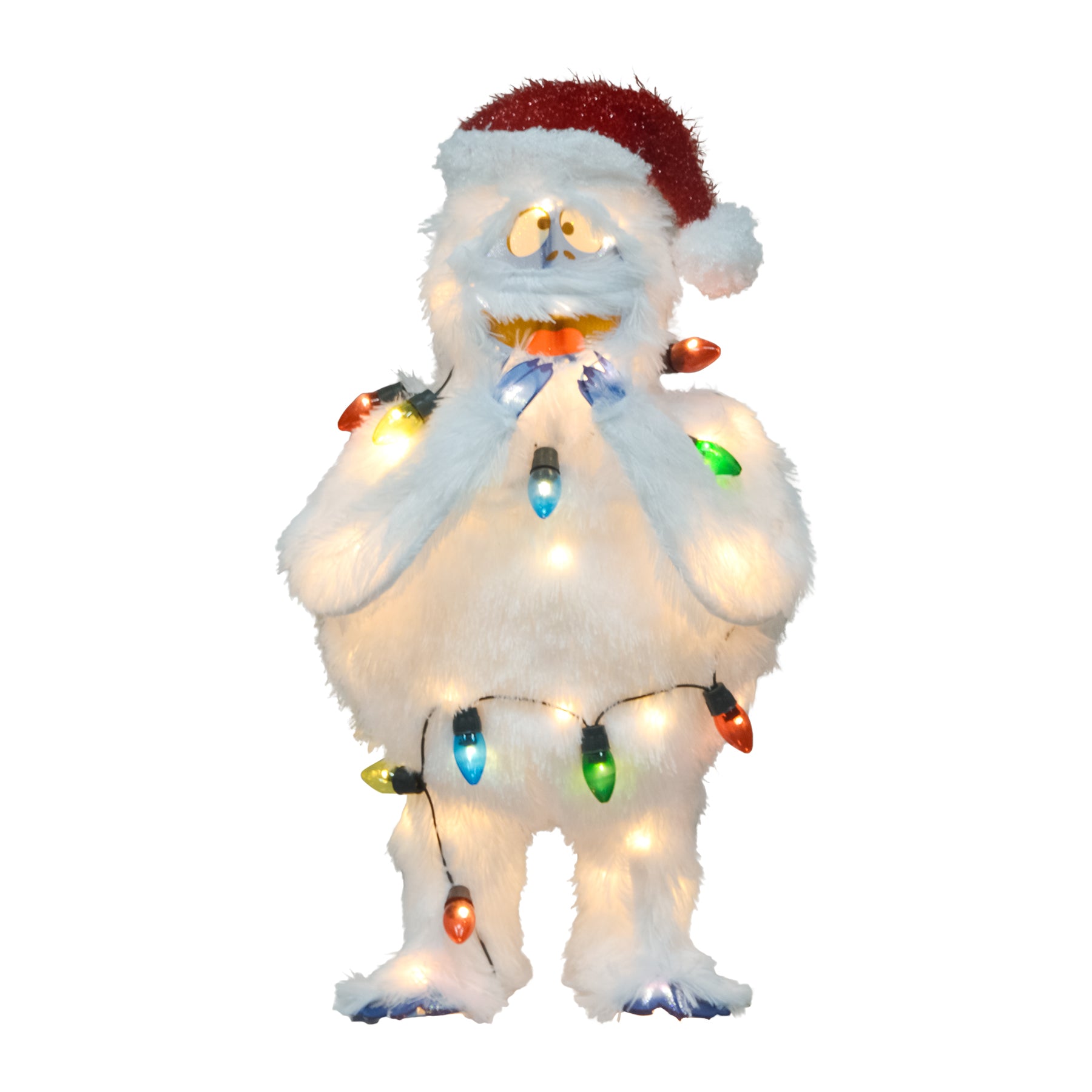 ProductWorks 24in RUDOLPH 3D LED YARD ART BUMBLE WITH LIGHT STRAND, Wh ...