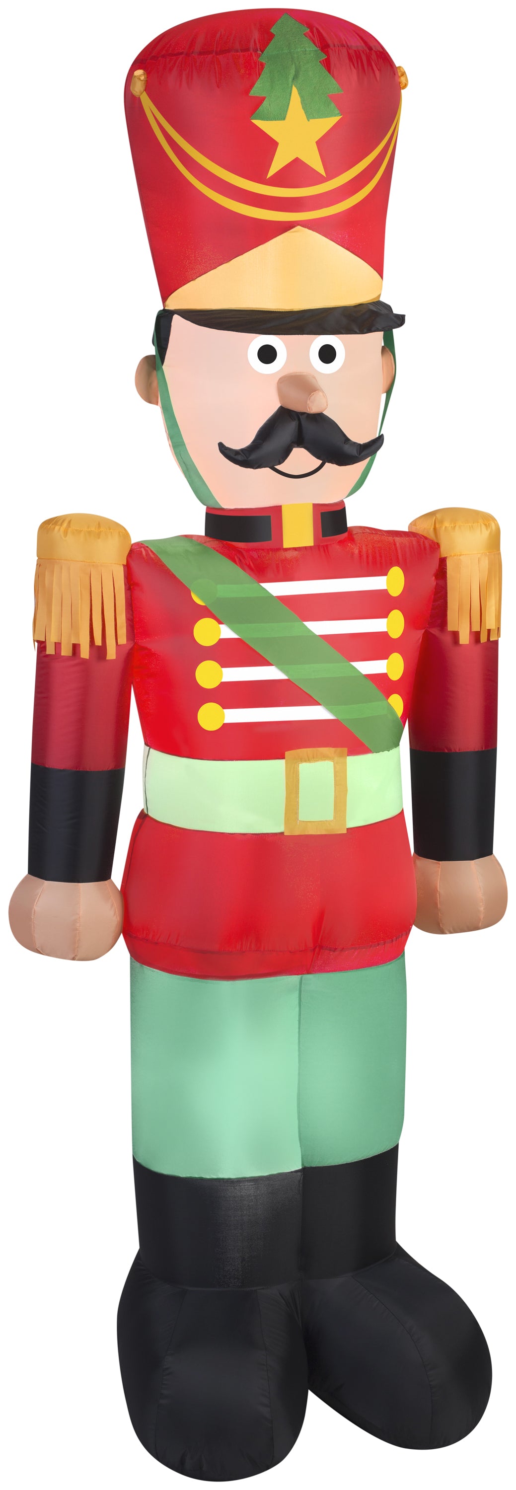 7' Airblown Toy Soldier w/ Mustache Christmas Inflatable