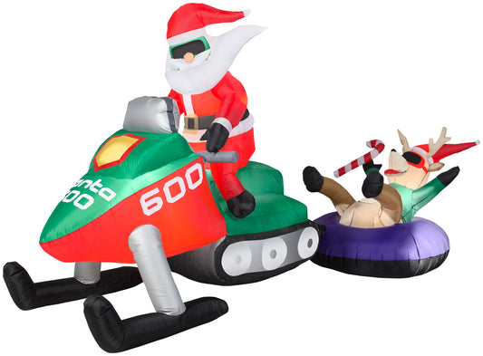 4.5' Santa Snowmobile Scene Christmas Inflatable