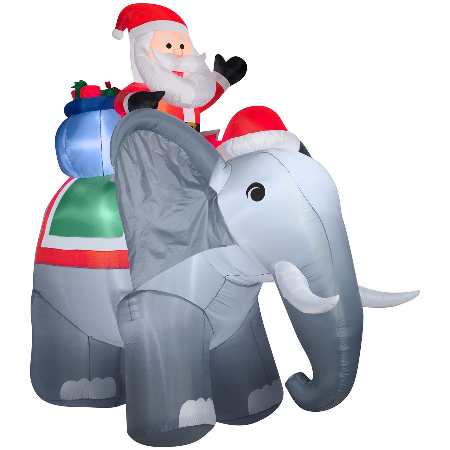 10.5' Santa on Elephant Scene Giant Christmas Inflatable