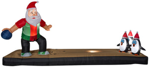 5' Airblown Santa Bowling Scene Christmas Inflatable
