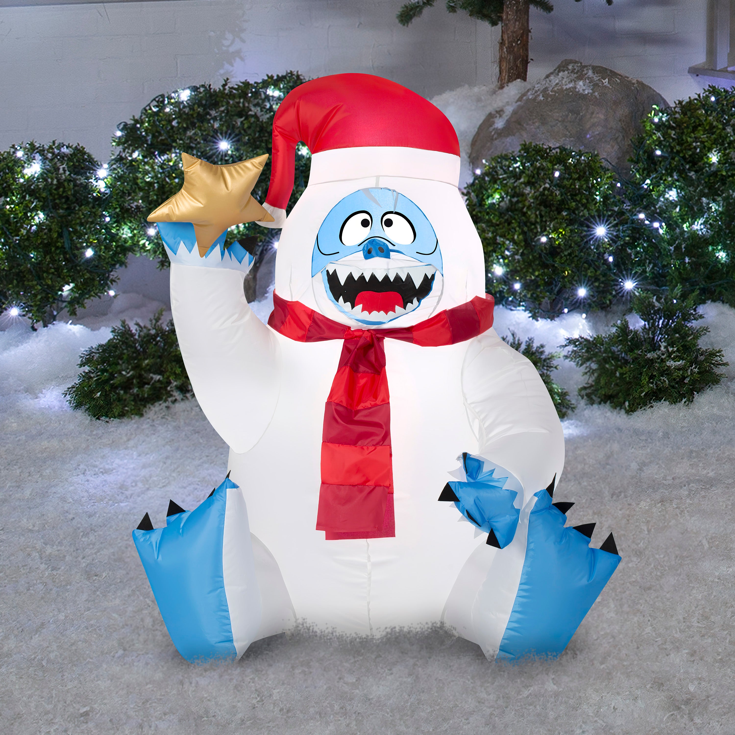 3.25' Airblown Sitting Bumble Holding Star Christmas Inflatable