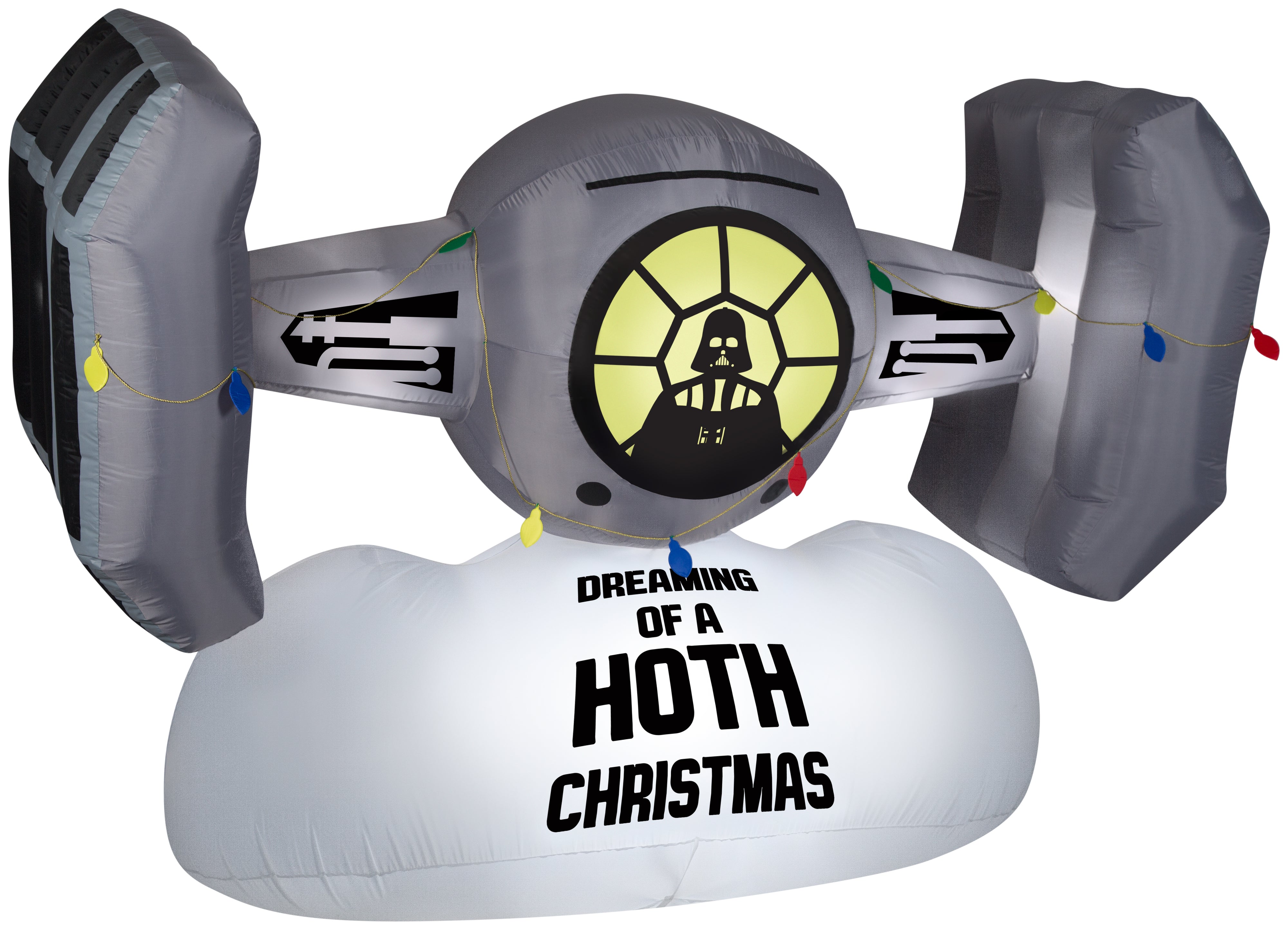 Gemmy Christmas Airblown Inflatable TIE Fighter w/Darth Vader, 6 ft Tall, Gray