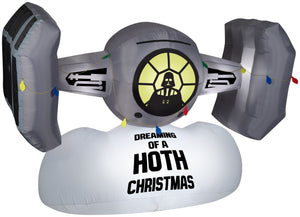 Gemmy Christmas Airblown Inflatable TIE Fighter w/Darth Vader, 6 ft Tall, Gray