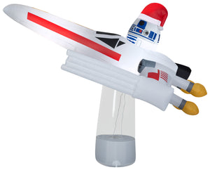 Gemmy Christmas Airblown Inflatable Inflatable Star Wars X Wing with R2 D2™, 6 ft Tall, white