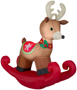 6' Wide Airblown Rocking Reindeer Christmas Inflatable