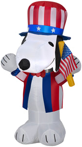 Gemmy Airblown Inflatable Patriotic Snoopy, 3.5 ft Tall