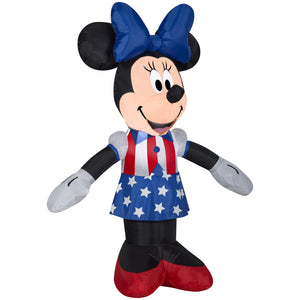 Gemmy Airblown Inflatable Patriotic Minnie Mouse, 3.5 ft Tall