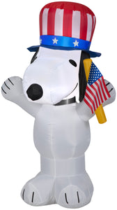 Gemmy Airblown Inflatable Patriotic Snoopy, 3.5 ft Tall