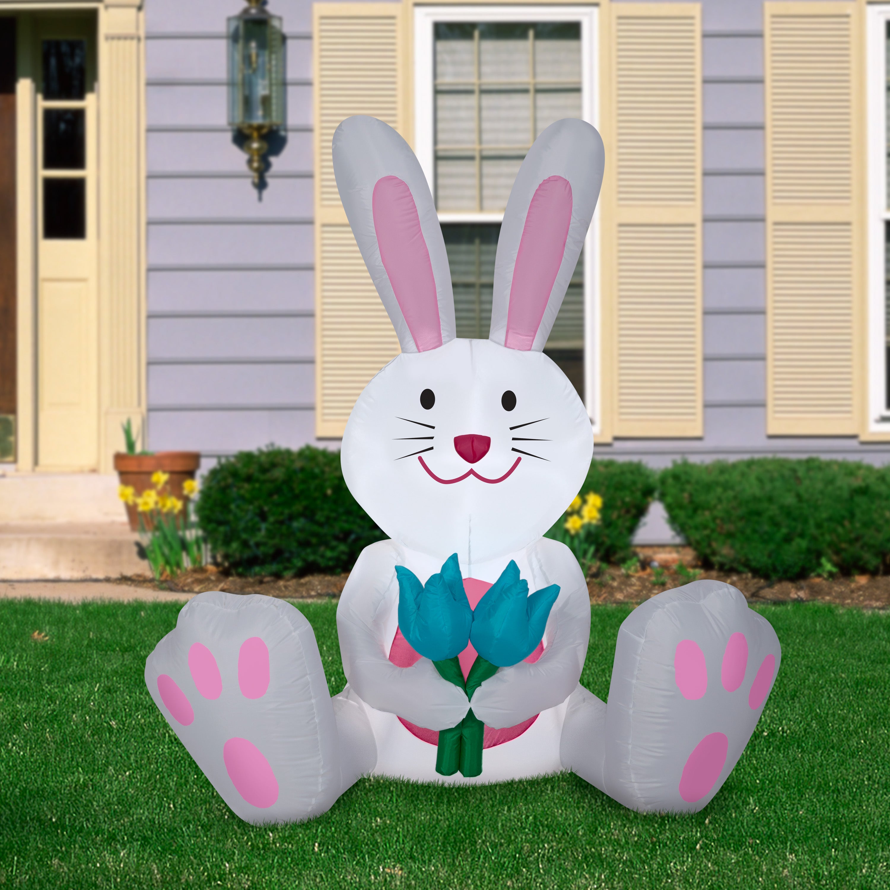 5' Airblown White Bunny Spring Inflatable
