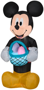 Gemmy Airblown Inflatable Mickey Mouse with Easter Basket, 3.5 ft Tall
