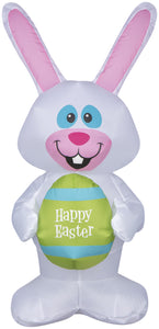 Gemmy Airdorable Airblown Whimsical Easter Bunny, White