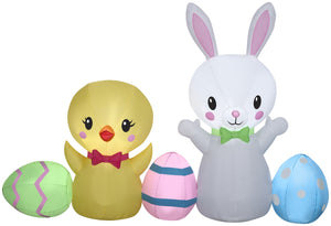 Gemmy 6.5 ft Wide Airblown Easter Collection Scene, White