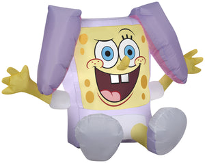 Gemmy 4 ft Airblown Spongebob in Easter Outfit SM, Multicolored