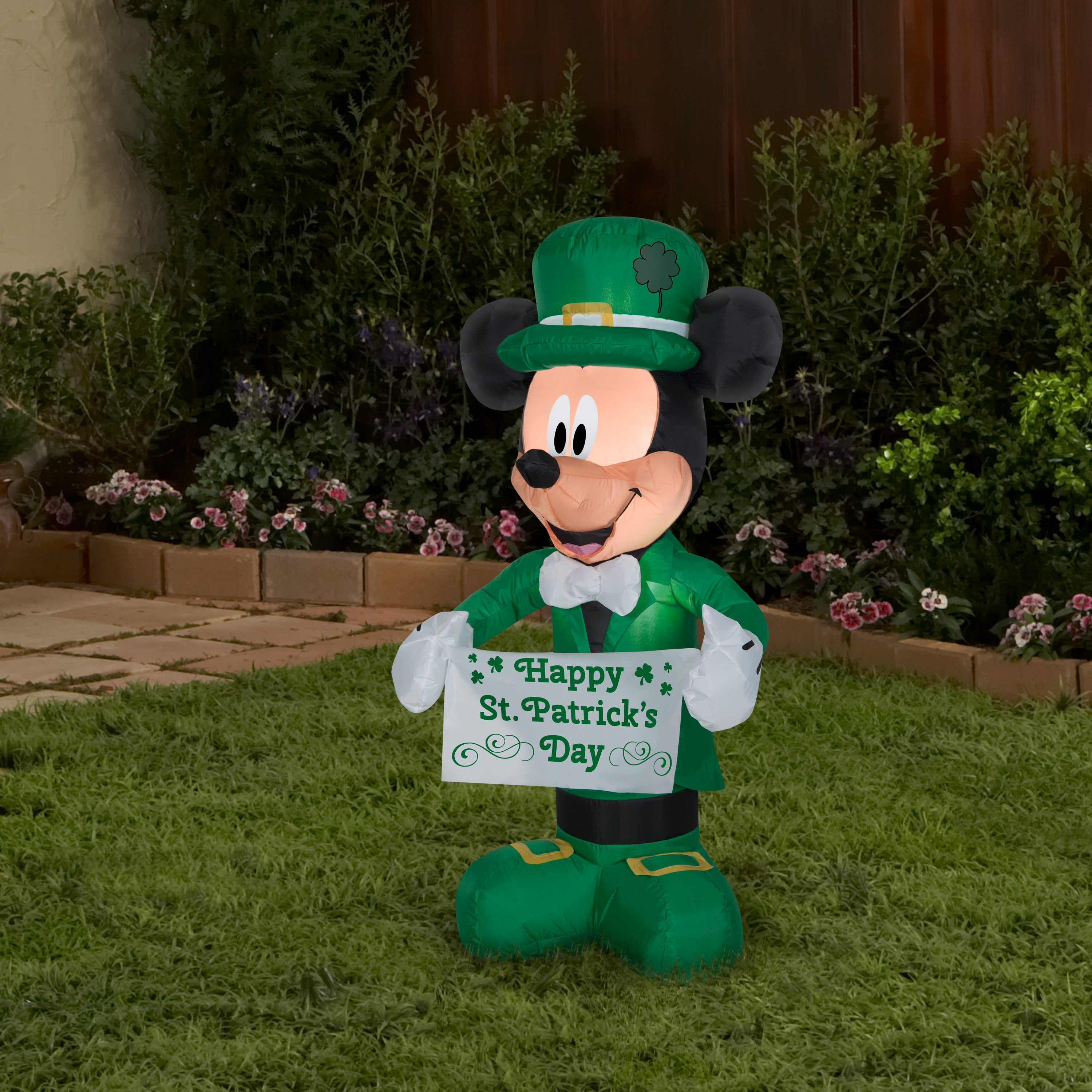 3.5' Airblown Disney St. Patrick's Day Mickey Mouse Spring Inflatable
