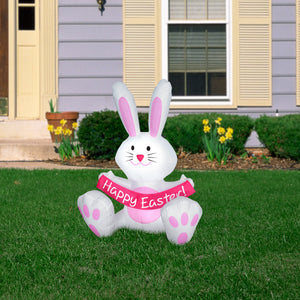 3.5' Airblown White Easter Bunny Spring Inflatable