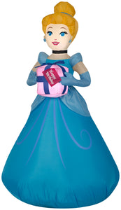 Gemmy Airblown Inflatable Birthday Party Cinderella with Present, 3.5 ft Tall