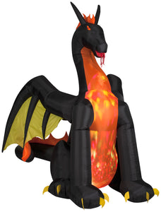7' Animated Projection Airblown Fire & Ice Dragon w/ Wings Halloween Inflatable