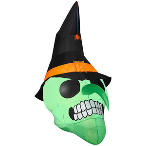 Airblown Inflatable Green Witch Skull