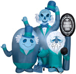 Load image into Gallery viewer, Gemmy Airblown Haunted Mansion Beware of Ghosts Scene Disney, 6 ft Tall, Blue
