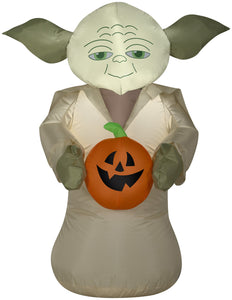 yoda with pumpkin halloween inflatable 