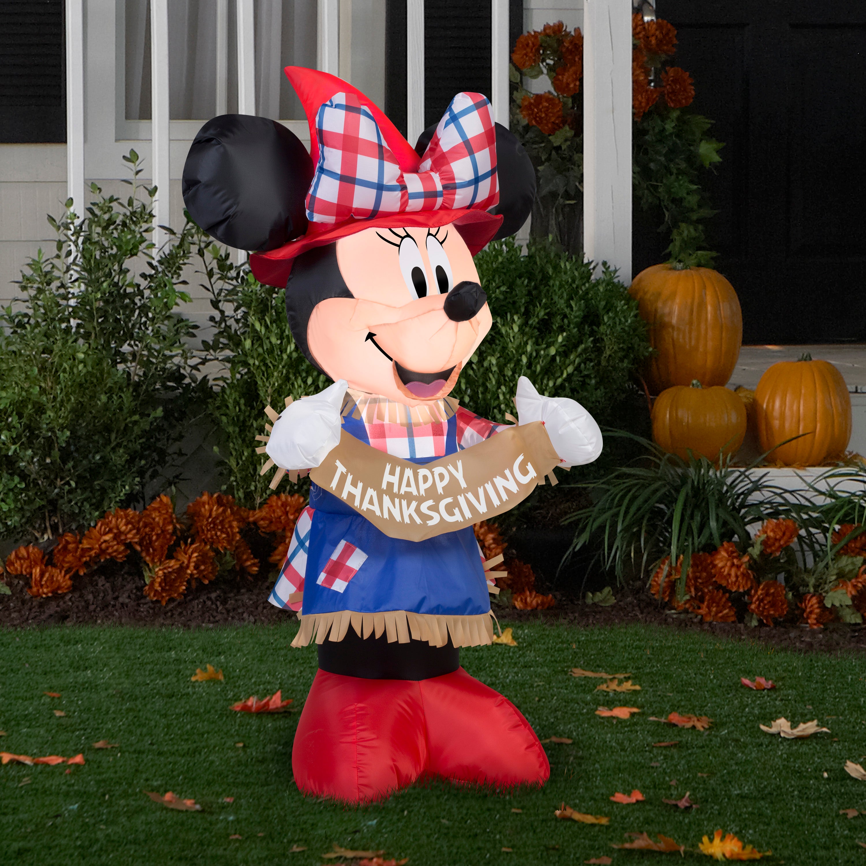 3.5' Airblown Minnie as Scarecrow Disney Thanksgiving Inflatable